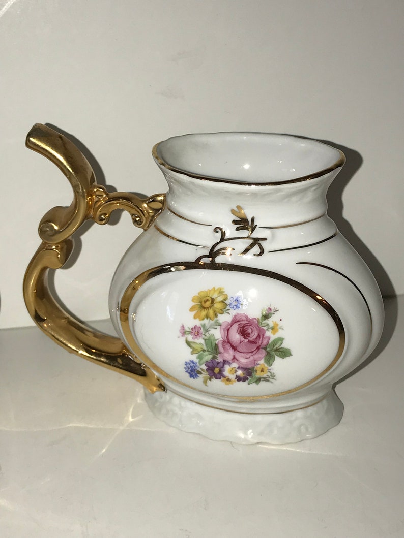 Czech Porcelain Thun Spa Sipping Cup Czech Pipe Mug Pair of Vintage Czechoslovakia Porcelain Sipping Mug China Floral Sip Cup
