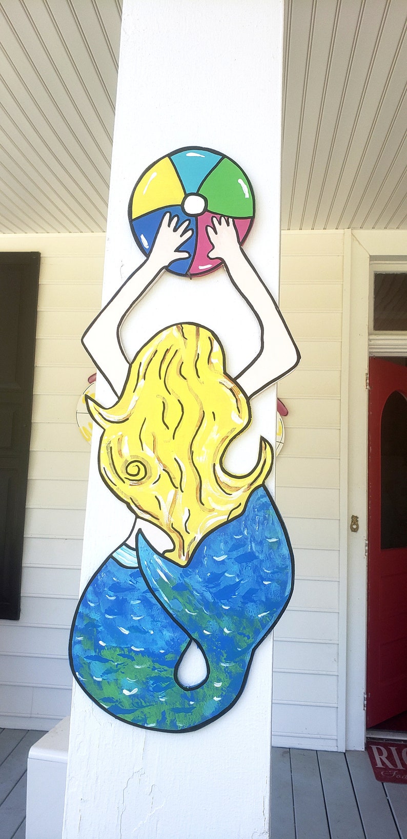 Mermaid with Beach Ball Custom door hanger