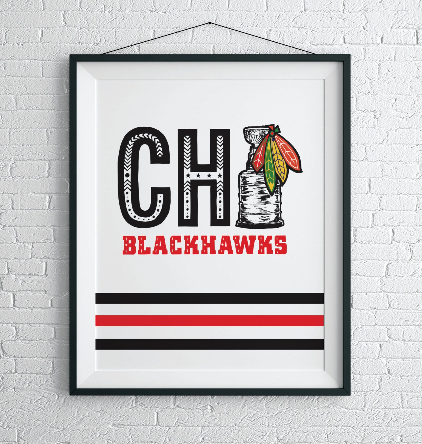 Chicago Blackhawks Jersey Wall Art / Blackhawks Poster / Etsy