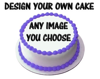 Custom ANY IMAGE Edible 8 Inch Round 1/4 Sheet Cake Topper Personalization