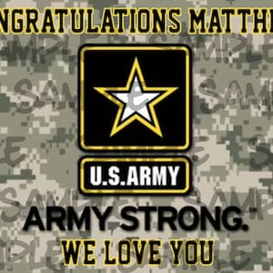 US ARMY Edible Birthday Party Cake Topper 1/4 Sugar Sheet Custom Personalized