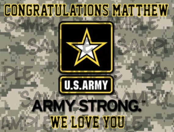 UNITED STATES ARMY Edible Cake Topper Frosting Sheet quarter /& half sheet