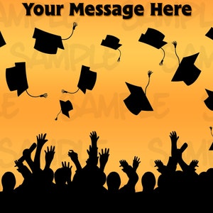 GRADUATION EDIBLE IMAGE Cake Topper 1/4 8in Sheet Custom Personalized