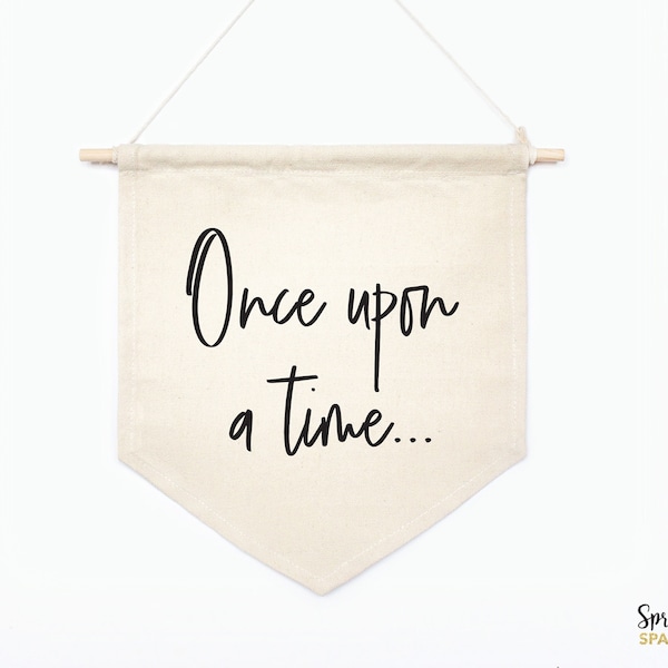 Once upon a time Canvas Banner, Book nook Wall Art, Kids Room Wall Decor, Custom Canvas Banner, Once upon a time story nook theme room decor