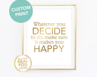 Impresión personalizada en lámina dorada, tus propias palabras en lámina, impresión en fuente serif, impresión en lámina real, lámina dorada, lámina plateada, impresión para decoración del hogar, fuente 34