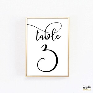 Wedding Table Numbers - Single Sided - White Ivory Creme Paper - Black Letters - Can be customized to other colors - 5x6 4x6 or custom -002b