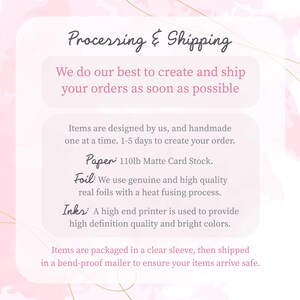 The image is a text-based graphic that provides information about the processing and shipping of items. It includes details about the items, such as their design, materials, and packaging, as well as the shipping process.