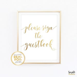 Please sign the guestbook, Gold foil, Silver foil, Wedding Decor, Guestbook sign, Mr and Mrs, 002