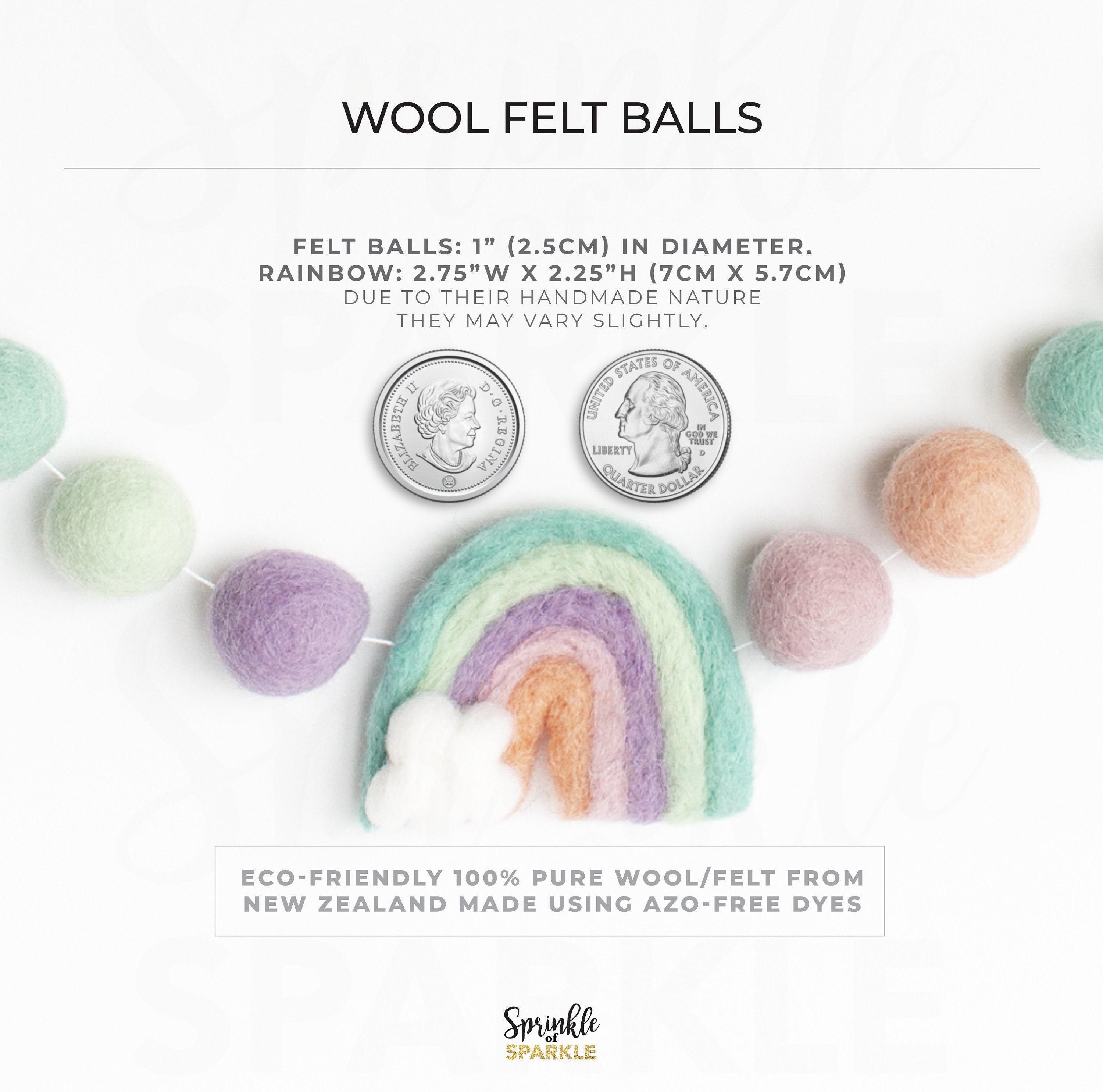 Pastel Rainbow Garland - Rainbow Felt Ball Garland - Boys Girls Room ...