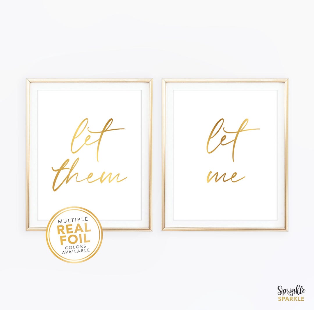 Let Them Let Me Gold Foil Wall Art Print Set of 2 – Minimalist ...