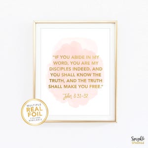 This, If you abide in my word You shall know the truth Wall Art - John 8:31-22 Print - Bible Quote - Christian Art - Inspirational saying
