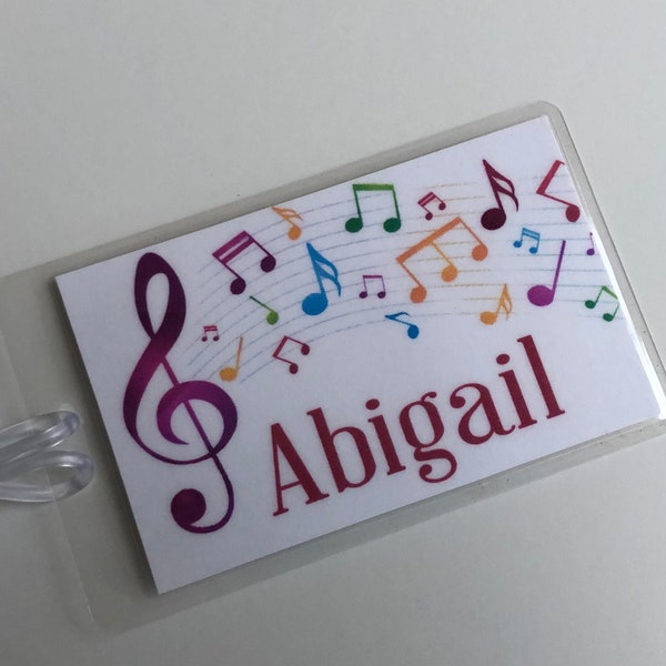 Music Notes Bag Tag - Personalized Bag Tag -  Buy 4, Get 1 Free