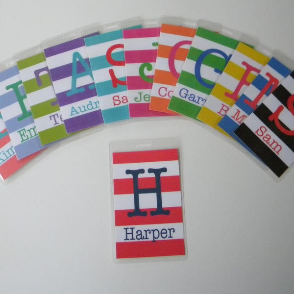 Colorful Stripes Bag Tag - Custom Luggage Tag - Monogram Bag Tag - Buy 4, Get 1 Free!