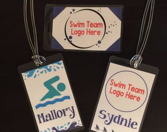 Swim Tags - Kids Custom Tag- Sports Luggage Tag - Buy 4, Get 1 FREE!