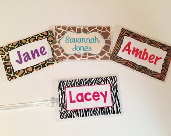 giraffe luggage tag
