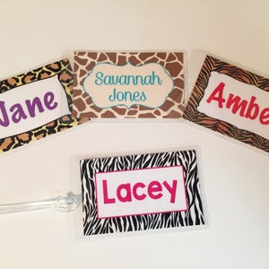 Animal Print Luggage Tag - Personalized Bag Tag -  Buy 4, Get 1 Free