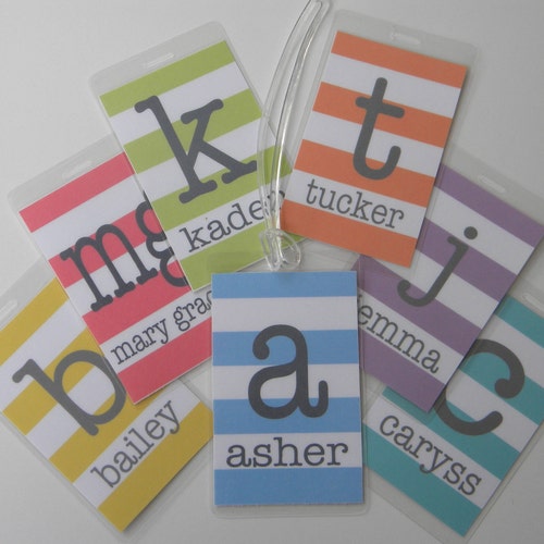 Étiquette de sac personnalisée - Étiquette de bagage à monogramme - Étiquette de sac à dos - Achetez-en 4, obtenez-en 1 gratuit !