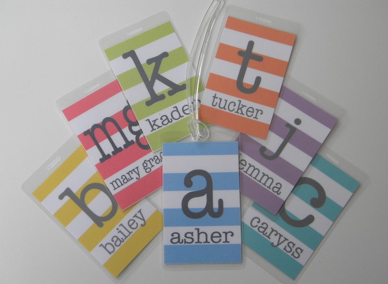 Personalized Bag Tag Monogrammed Luggage Tag Backpack Tag Buy 4, Get 1 Free image 1