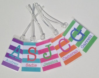 Bright Stripes Bag Tag - Custom Luggage Tag - Monogram Bag Tag - Buy 4, Get 1 Free!