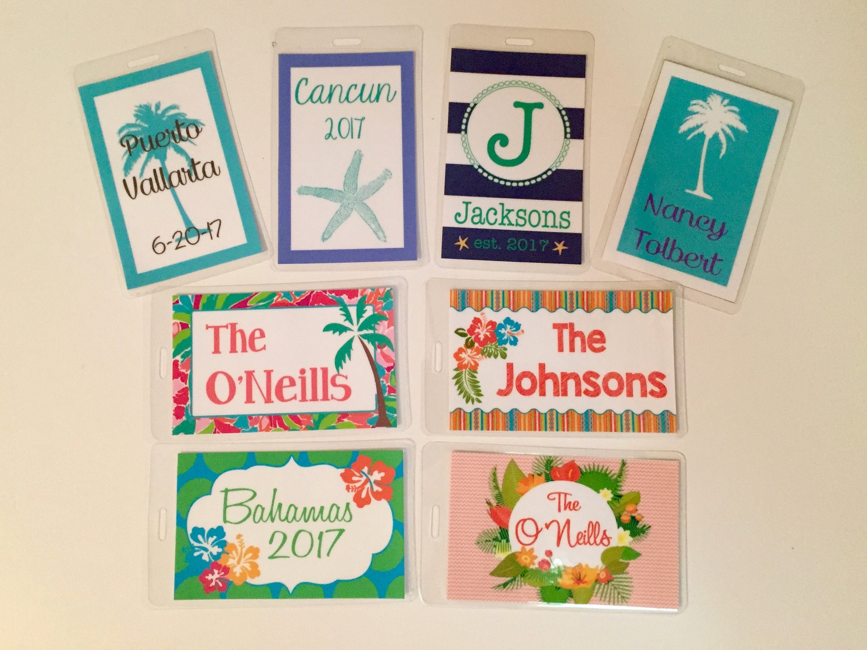 Tropical Luggage Tags Beach Bag Tags Buy 4 Get 1 Free Etsy