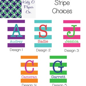 Bright Stripes Bag Tag Custom Luggage Tag Monogram Bag Tag Buy 4, Get 1 Free image 2