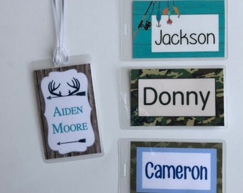 Outdoor Boys Bag Tags - Personalized Backpack Tag -  Buy 4, Get 1 Free