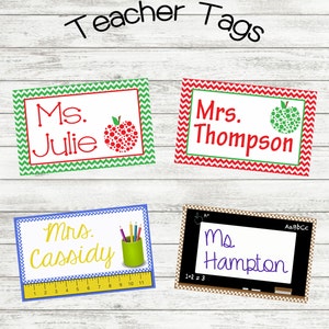 Teacher Tag - Teacher Bag Tag - Custom Tag - School Tag  - Buy 4, Get 1 Free!