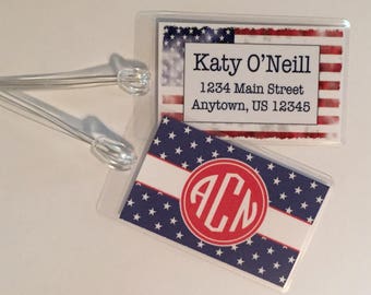 Patriotic Bag Tag - Personalized Bag Tag - American Luggage Tag -  Buy 4, Get 1 Free