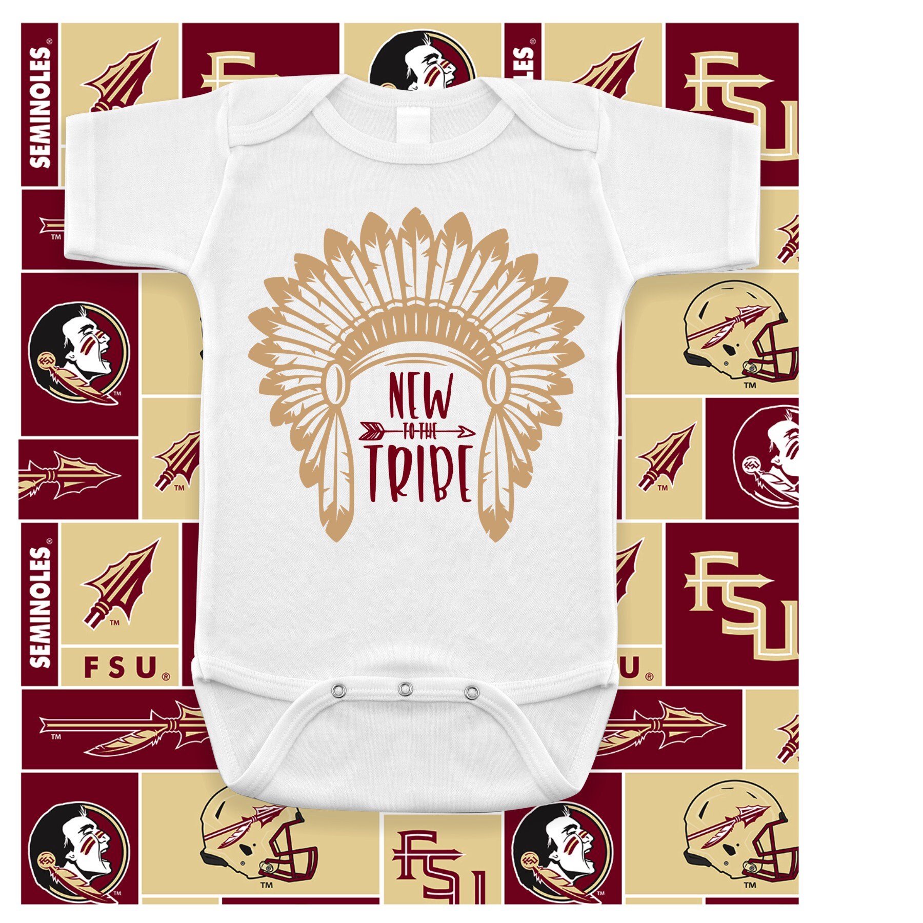 New to the tribe Florida State FSU baby onesie for boy or girl Etsy