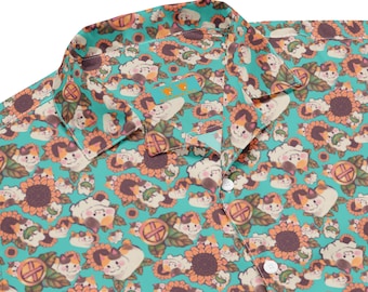 Camisa abotonada de gato gordo