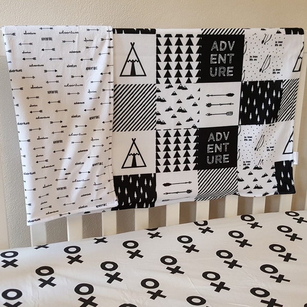 Adventure minky and fleece baby blanket