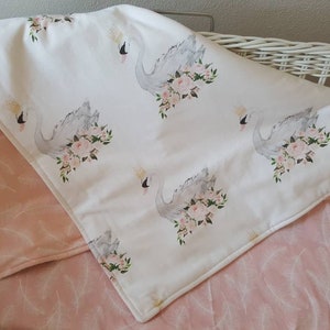 Swan Princess baby bedding set - organic baby blanket and cradle sheet for a fairytale nursery!