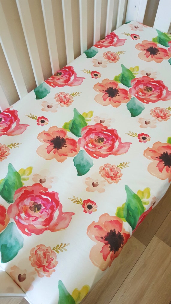 floral cot bed fitted sheets