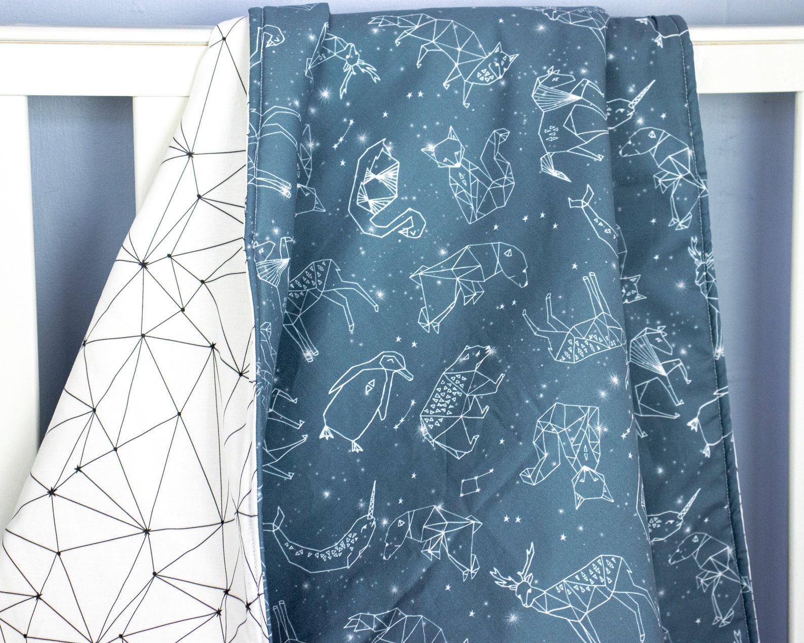 A Starry Sky Baby Blanket A Constellation Cot Quilt / Crib Etsy