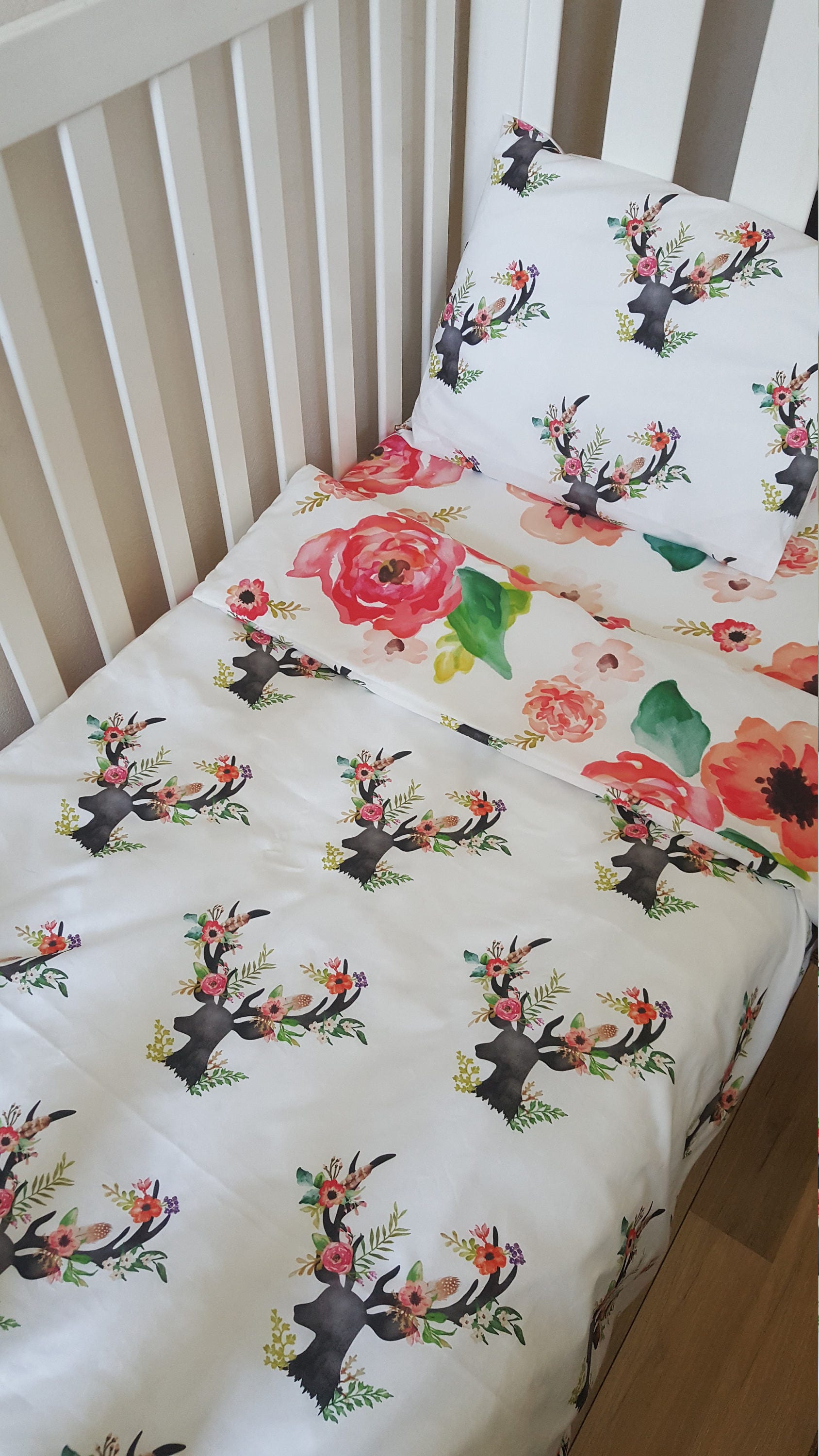 Floral Dreams Toddler doona cover/ duvet cover set. Perfect | Etsy