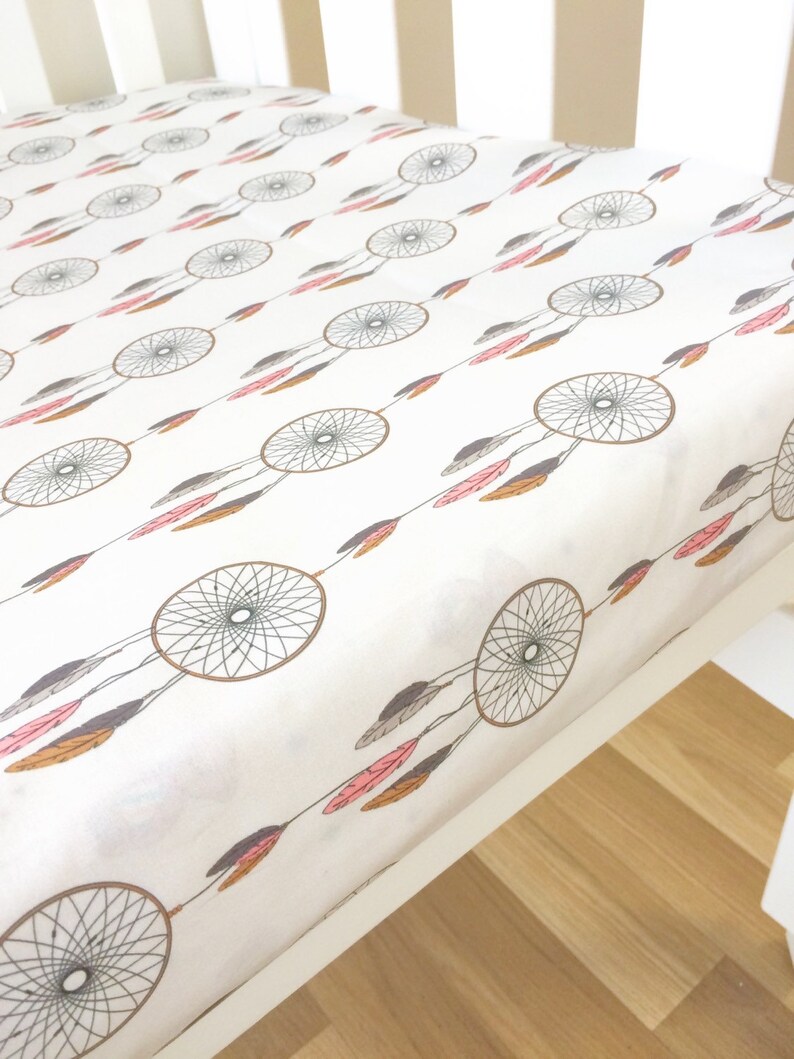 Modern Fitted Crib Sheet Baby Cot Sheet Dreamcatcher Baby Etsy