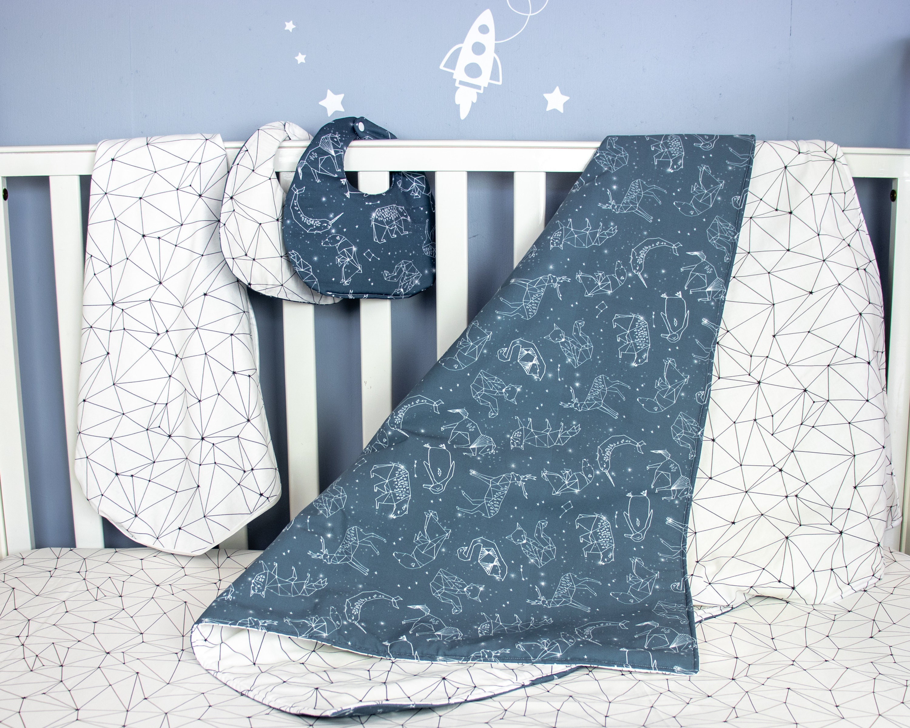 A Starry Sky Baby Blanket A Constellation Cot Quilt / Crib Etsy