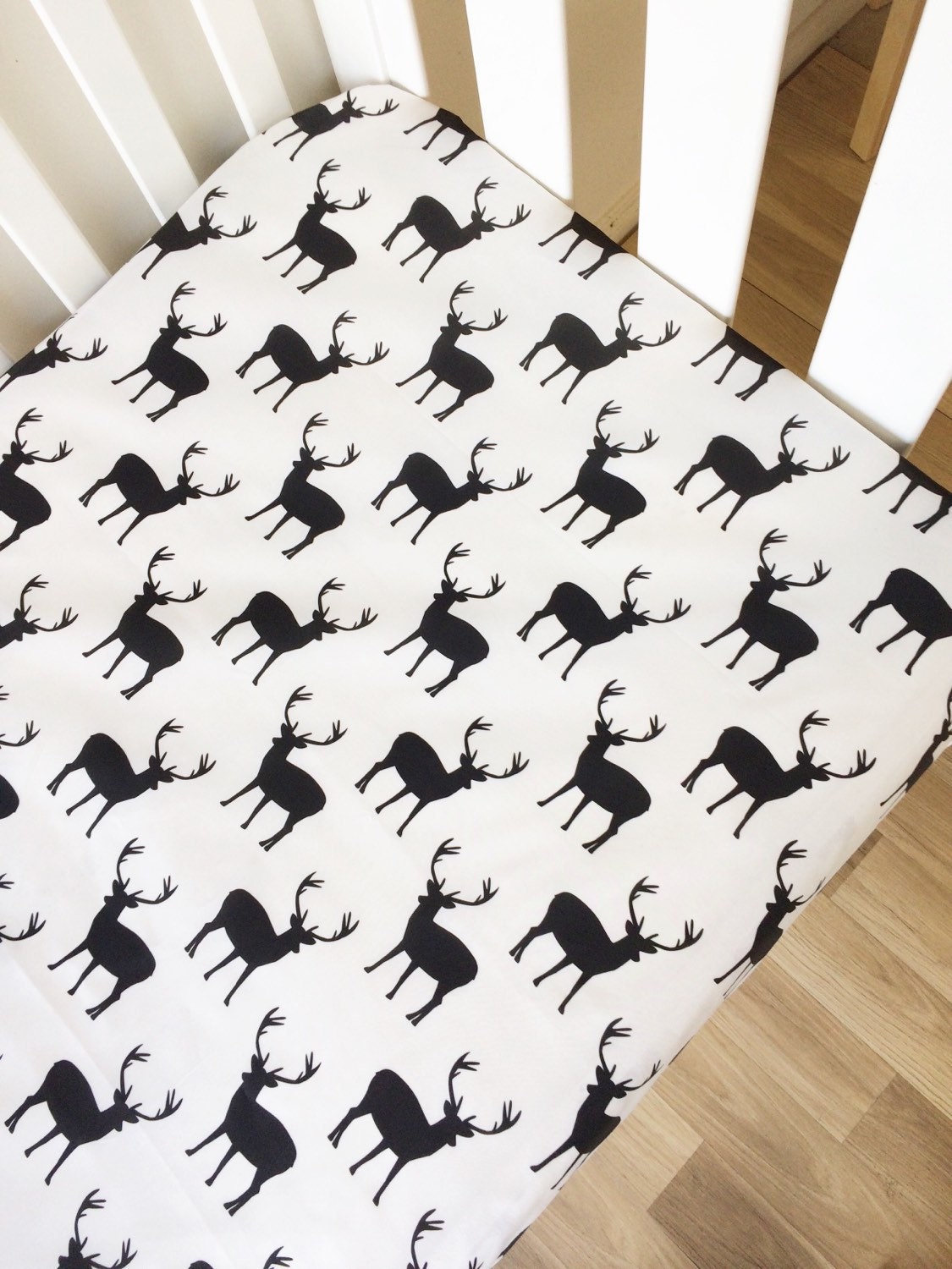 Modern fitted crib sheet baby cot sheets Deer baby bedding Etsy