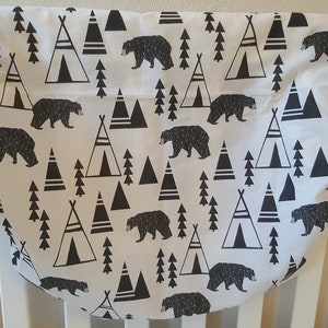 Black & White Bear teepee change mat cover