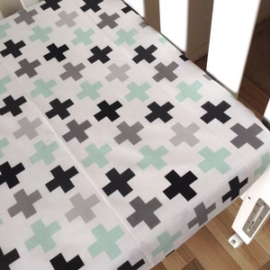 swiss cross crib sheet