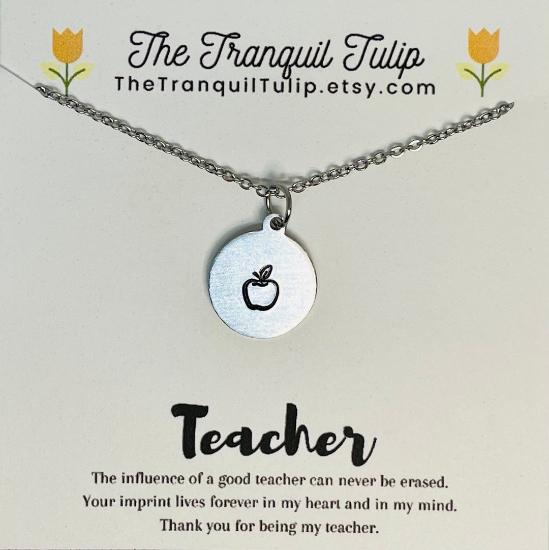 Teacher Necklace - Teacher Appreciation Gift - Gift for Teachers ...