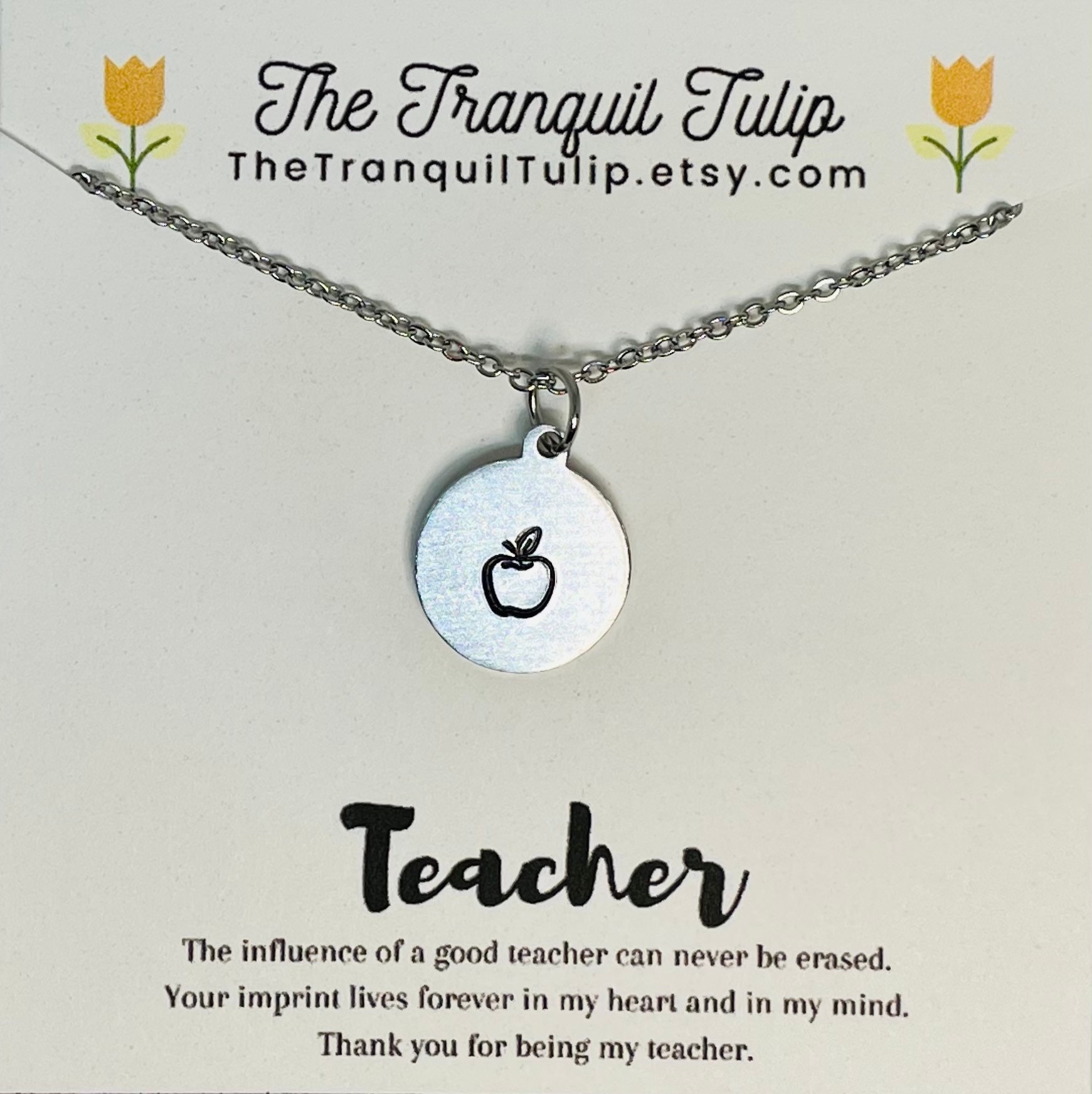 Teacher Necklace - Teacher Appreciation Gift - Gift for Teachers ...