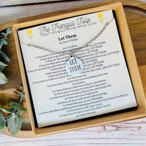 Let Them Necklace - Necklace with Card - Encouragement Gift - Pendant  Necklace - Encouragement Charms- Silver|Gold|Rose Gold - Hand Stamped