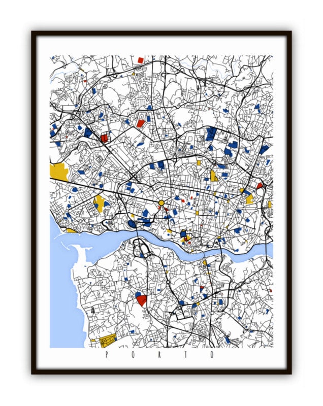 Porto Map Art Portugal Wall Art Print Poster Modern Etsy Porto Map Art Portugal Wall Art Print Poster Modern Etsy