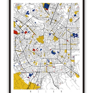 Milan Map Art / Milan, Italy Wall Art / Print / Poster / Modern Abstract Home Decor