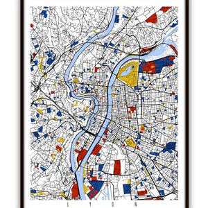 Lyon Map Art / Lyon, France Wall Art / Print / Poster / Modern Home and Office Decor