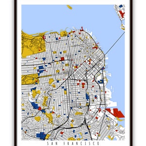 San Francisco Map Art / San Francisco Wall Art / Print / Poster / Modern wall art
