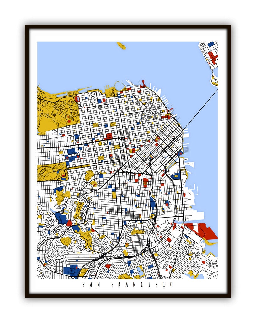 San Francisco Map Art / San Francisco Wall Art / Print / Etsy
