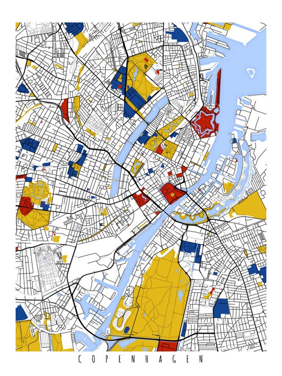 Copenhagen Map Art / Copenhagen, Denmark Wall Art / Print / Poster / Modern  Home Decor - Etsy