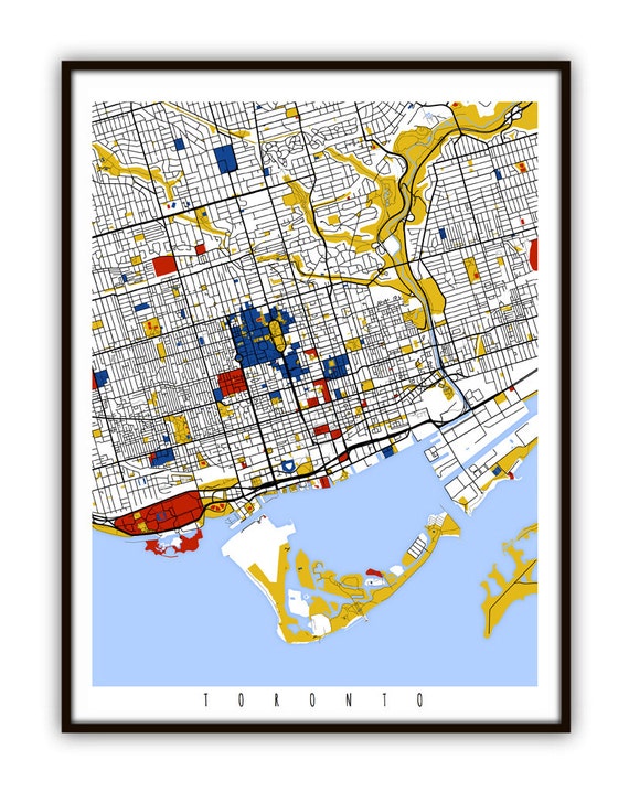 Art Decor Toronto Wall Art Toronto Print Gift Map of Toronto Modern